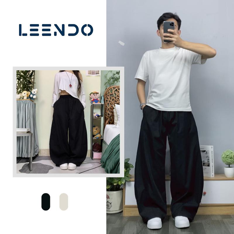   DEAL MỞ BÁN  Quần KaKi Ống Cong  Form Rộng Uniex LEENDO Quần cong ống rộng thoải mái chất liệu Vải kaki dày dặn dễ phối đồ kiểu dáng Hàn Quốc 