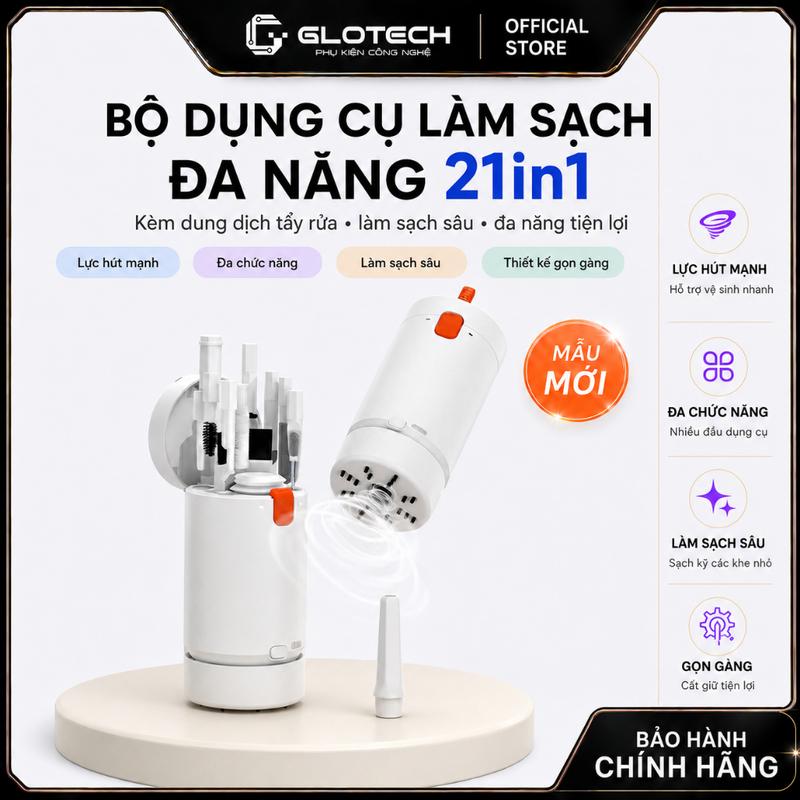 GLOTECH - Bộ Dụng Cụ Vệ Sinh Bàn Phím 21in1 - Model CL21 - Chuyên Sâu, Hiệu Quả…