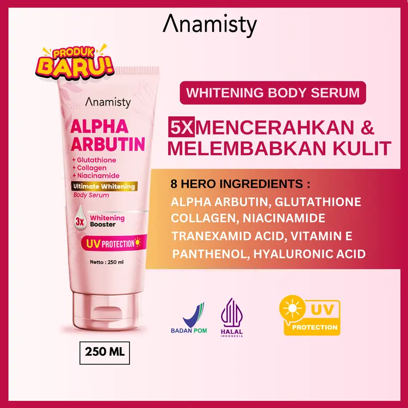 Anamisty Hand Body Lotion Serum Glutathione Alpha Arbutin Collagen Memutih kan Mencerahkan Dan Melembabkan Memutihkan Kulit 0