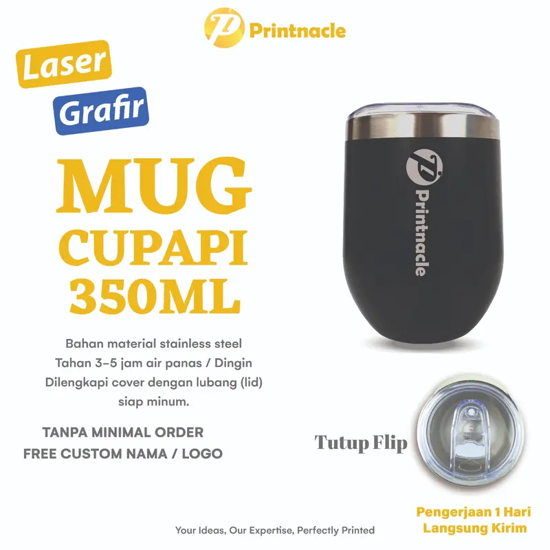 Tumbler Mug Egg Cupapi Ekonomis FREE Cetak Nama Logo Karakter Laser Grafir Murah 1 Hari Pengerjaan Tanpa PO  Stainless Steel Termos Vacuum 0