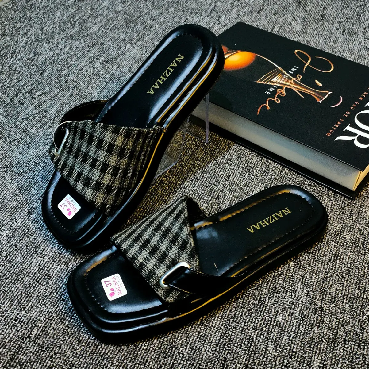 Sandal Selop Wanita Style Korea Model Elegan Simpel Motif NAIZHAA Rajut Sendal Karet Shoes