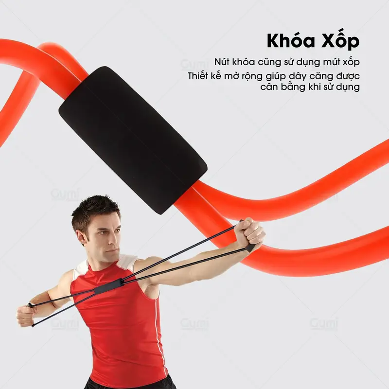 Dây Kéo Tập Gym, Dây Đàn Hồi, Dây Kháng Lực Tập Gym Tập Cơ Tay Hình Số 8 Tập Tay, Tập Vai, Tập Chân Dành Cho Nam Nữ 5