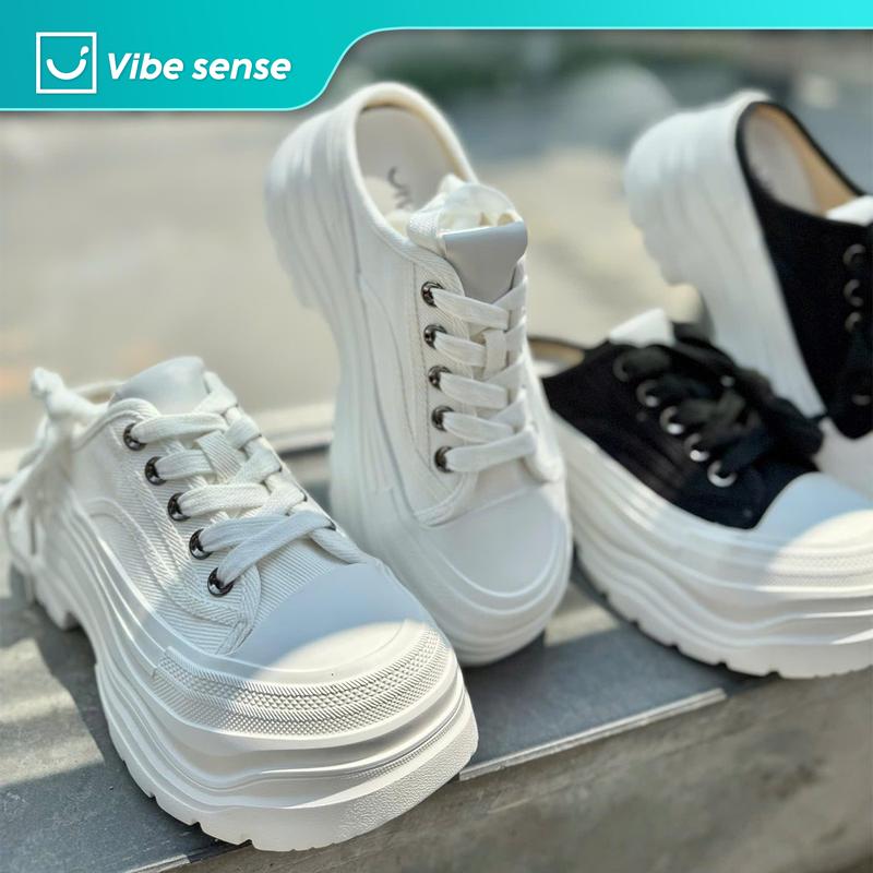  Giày Đạp Gót Nữ Thể Thao Thời Trang VIBE SENSE Sục Thời Trang Buộc Dây Đế Cao 6cm VBG001 
