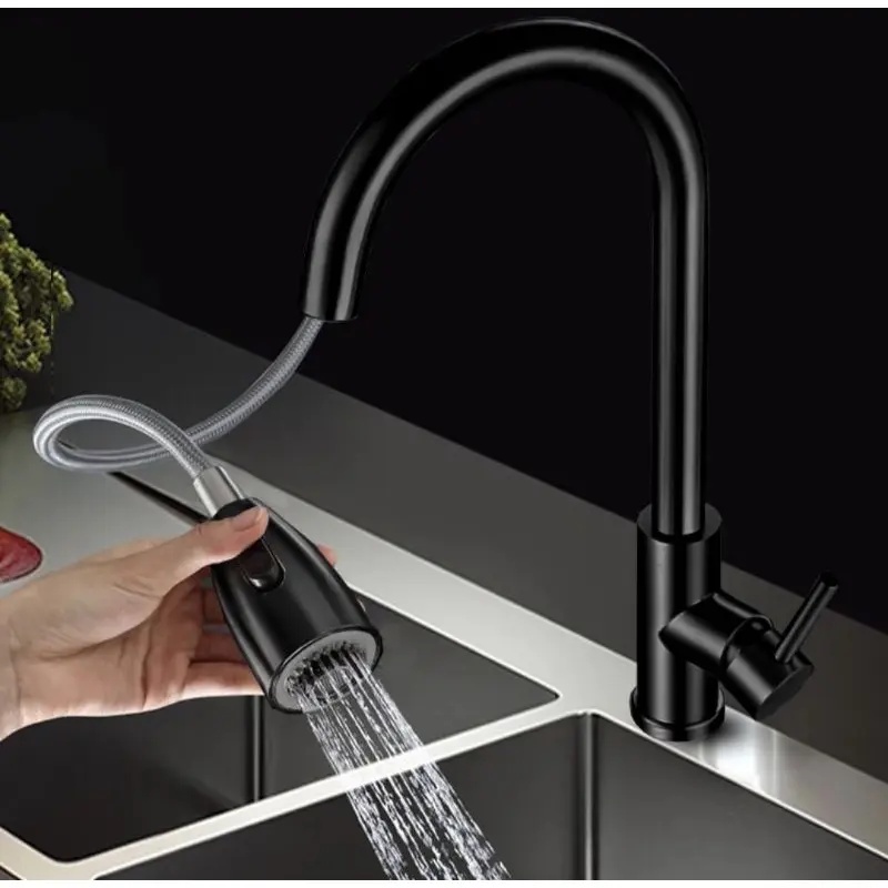 【Siap Stok COD】Sink Tarik Keran Cuci Piring Fleksibel Stainless Faucet Sprayer kran  Kitchen sink kran air cuci piring 1
