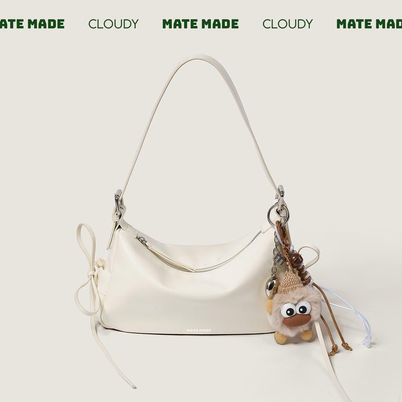 MATEMADE Túi Xách Lọ Lem Hạt Dẻ - Túi Xách Nữ Cloudy - Tặng kèm charm - Đeo Vai Da Mềm Thời Trang - Size 28