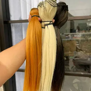 Rambut Sintetis Jahitan panjang jahitan 1 Meter Anti Kusut
