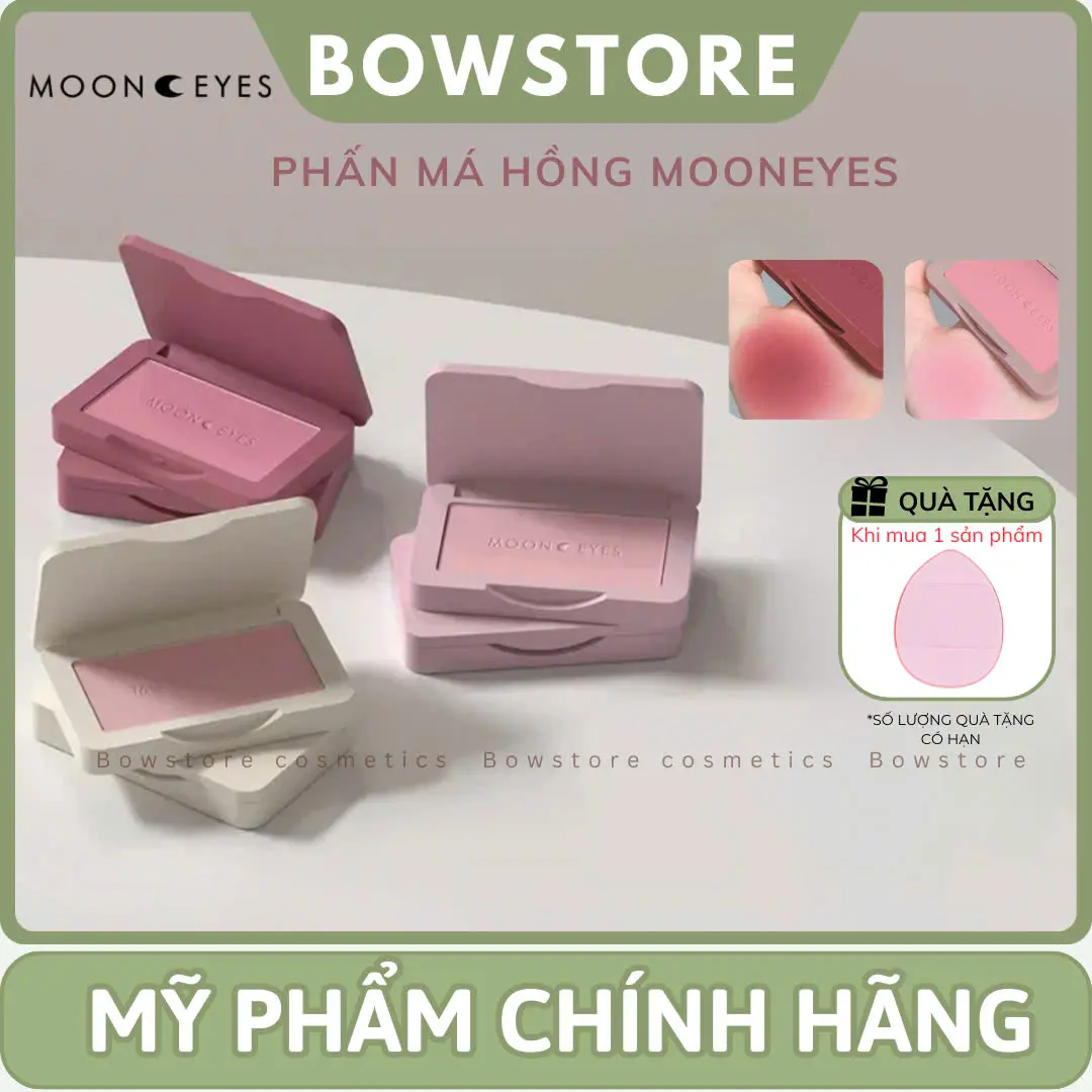 [THUỶ ĐỖ X BOWSTORE] Phấn má hồng MoonEyes Color mềm mịn 35 màu 6.5gr Màu Đỏ Vang Hồng Đào Tự Nhiên Mỹ Phẩm Cosmetic má hồng  moon eyes sunkissed blush má hồng  moon eyes má hồng  mooneyes pr05 kylie  winter má  hồng da neutral la05  moon  eyes