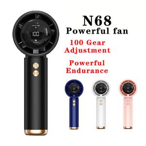 N68 Powerful fan LED display handheld fan, with 100 adjustable Settings, portable and super long battery life Usb