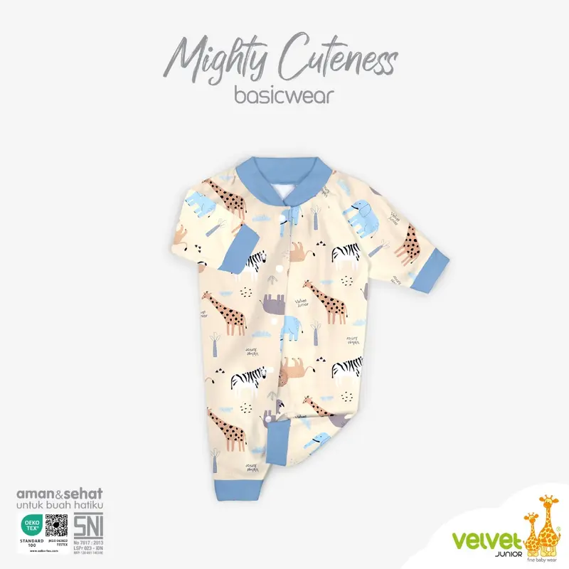 Velvet Junior Jumper Bayi Sleepsuit Oblong - Size Newborn 0-3 Bulan Basic Wear 5