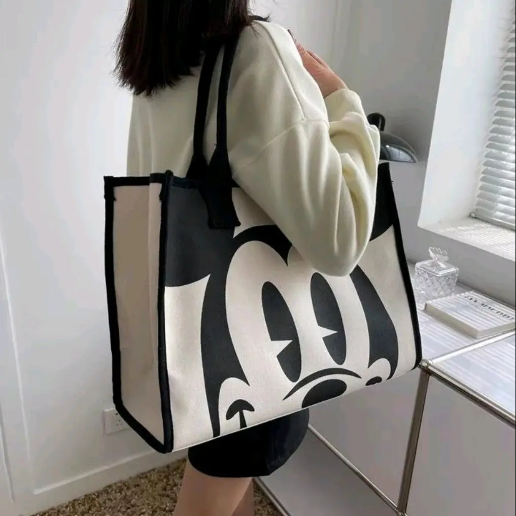 [Toko Uci17] tote bag  wanita 100% kanvas Khanza Mickey Big size tas kuliah kerja wanita