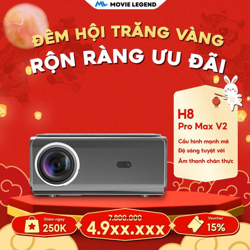 [ DÙNG THỬ 15 NGÀY ][ HN1 ] Máy Chiếu H8Pro Max Version 2 phiên bản 2025 - Hệ điều hành Android 12 sử dụng cho nhà riêng mới Projector máy  chiếu