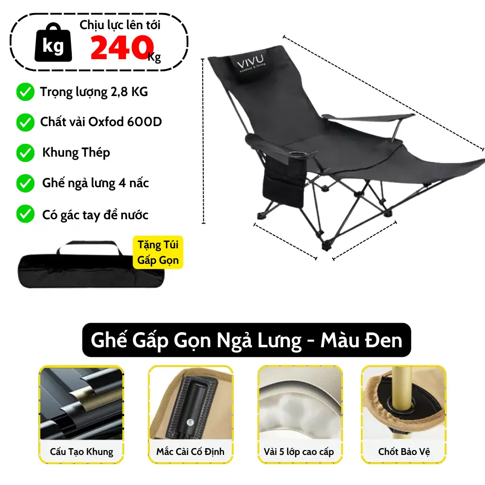 Ghế Gấp Gọn Có Gác Tay Vivu Outdoor Cắm Trại Dã Ngoại, Ghế Ngả Lưng Gác Chân 4 Nấc Vải Lưới Thoáng Mát | BigBuy360 - bigbuy360.vn Ghế Gấp Gọn Có Gác Tay Vivu Outdoor Cắm Trại Dã Ngoại, Ghế Ngả Lưng Gác Chân 4 Nấc Vải Lưới Thoáng Mát | BigBuy360 - bigbuy360.vn