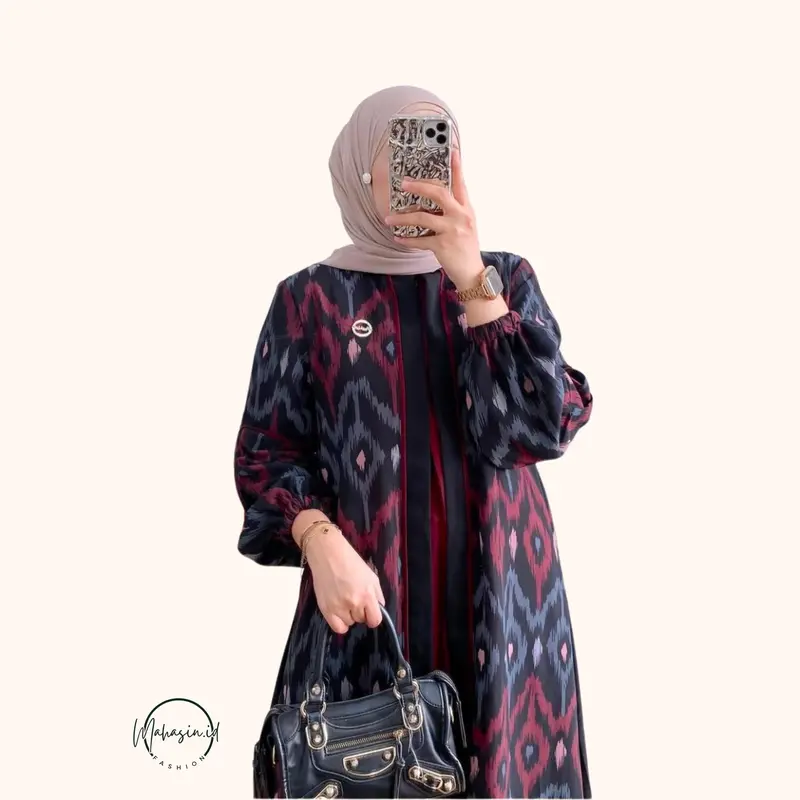 Gamis Free Hijab Denada Busui Friendly - Dress Wanita Semi Jumbo -  Gamis Wanita Kekinian Free Hijab Kain Katun Rayon Motif Nyaman 8