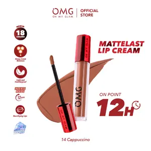 OMG OH MY GLAM Mattelast Lip Cream 14 Cappuccino 2.9 g  - Lip Cream Matte Dengan Warna Intense, Tahan Lama & Ringan
