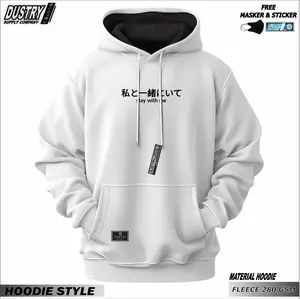 Distro STAY WITH ME Sweater Hoodie Pria Original Anime Bahan Cotton Fleece 280 Tebal Nyaman Outdoor Zipper Cowok Keren Motif Premium