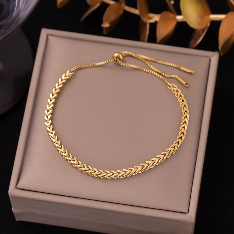 Product Introduction of 【 48 Styles】 Titanium Steel Gold Bracelet ,  Not Fade Bracelet for Women Stainless Bracelet Rose Gold Accessories 36