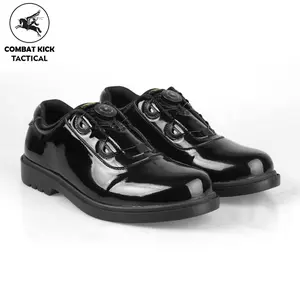 Sepatu PDH Tali Putar Terbaru TNI Polri Security Hitam Glossy Elegan