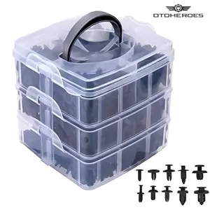 OTOHEROES 620Pcs Baut Kancing Plastik Klip Rivet Body Mobil Motor Universal - CA03