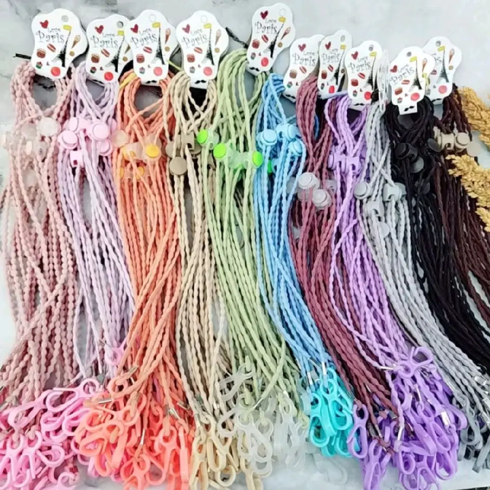 1 Lusi / 12 pcs strap masker tali padi & ulir polos 2 in 1 konektor masker hijab grosir