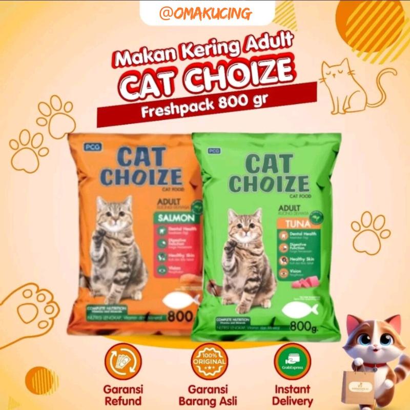 Product Introduction of Paket Hemat 2 Pcs Makanan Kucing Dry Food Cat Choize Adult Kemasan Freshpack 800 Gr Tuna dan Salmon Flavor 1