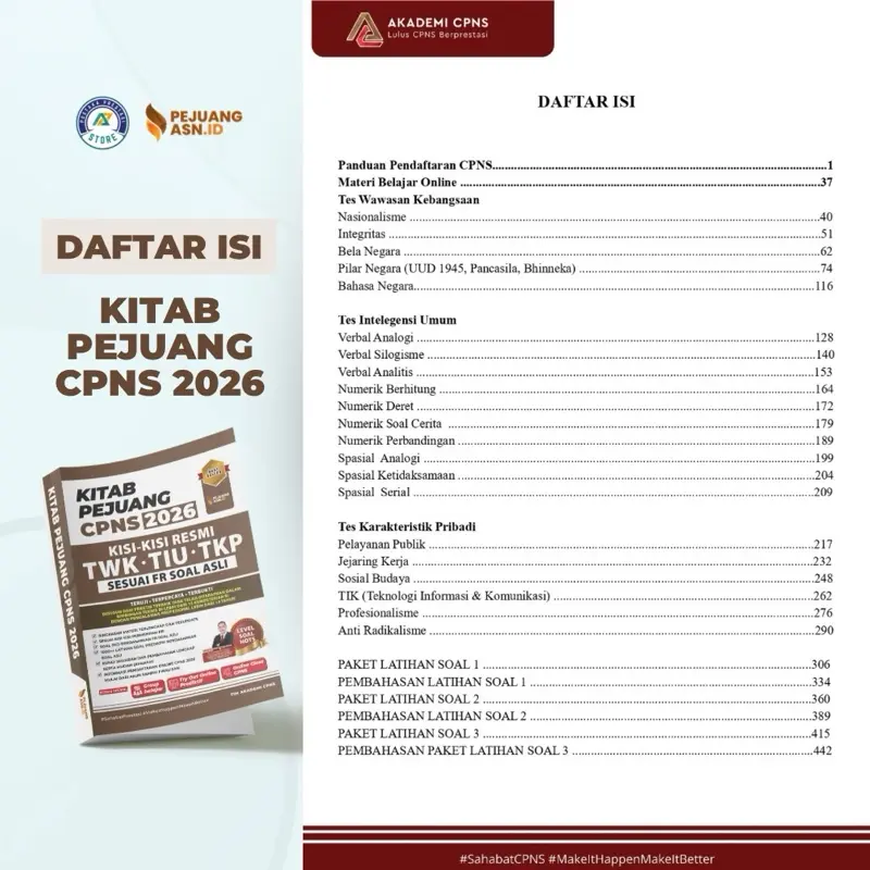 KITAB PEJUANG CPNS 2026 l SOAL ASLI CAT TWK TIU TKP | FULL PENALARAN & PEMBAHASAN l SOAL HOTS Siswa