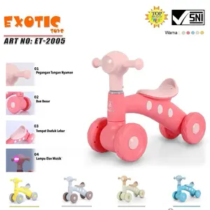 ( ALFATH BABY’SMART # FREE KARDUS BUBLE WRAP)  Exotic Toys Mainan Sepeda Balance Bike Anak Exotic ET 2005/ ET 2003/ ET3107/ ET 3109/ ET 2129/ PMB F 106 FI05 dengan Musik  -LAMPU  Mainan Toys Comfortable Handlebar Oversized Tyres Wide Seating
