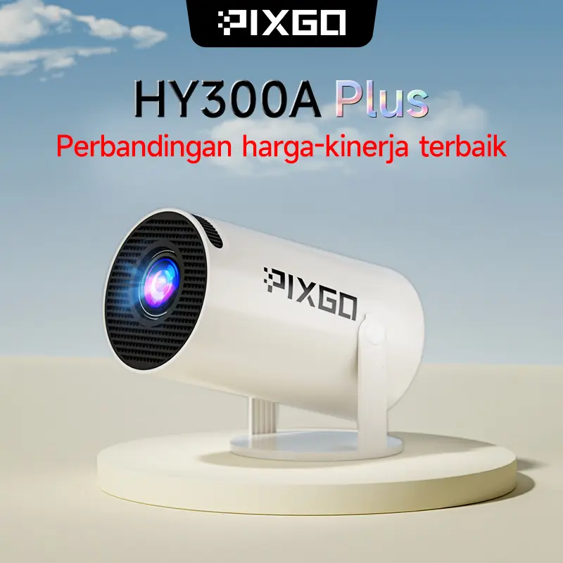 【PixGo Projector】PixGo HY300A -4K Ultra HDMI 720P- Android 9.0 -Wireless Smart Portable Projector A0 Chip- Netflix Youtube Google Playstore- 4K Decoding WIFI- Miracast&Bluetooth Proyektor Smoon300