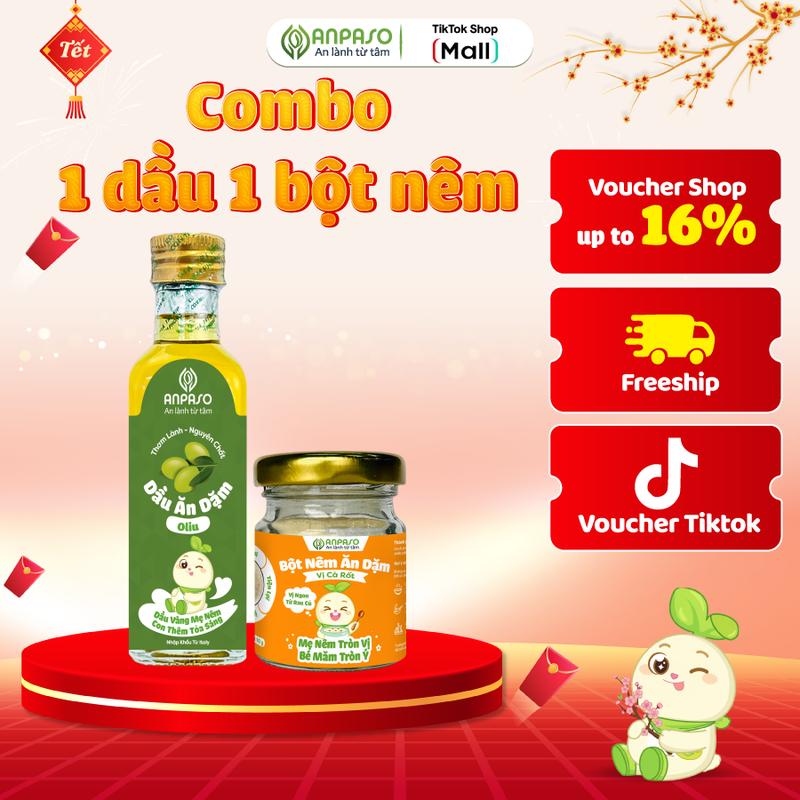  Combo ăn dặm vàng : 1 Bột nêm ăn dặm 1 dầu ăn dặm 100ml 