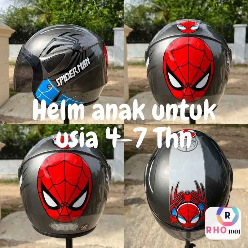 HELM ANAK USIA 3-7 TAHUN MOTIF COWOK KARAKTER BATMAN KACA SMOKE / HELM ANAK MOTIF COWOK STANDAR SNI 1