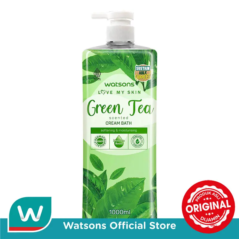 Watsons Green Tea Scented Cream Bath 1000ml 0