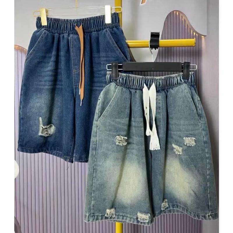   Q02-COMBO 2  Quần Ngố Đùi Jean Nữ Quần Jean Ngố hè cao cấp cạp chun co giãn chất liệu jean mềm 2025 