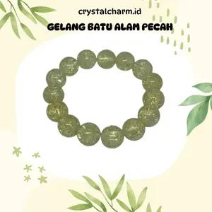 Gelang Kristal Batu Alam Pecah Hijau Manik-Manik Fashion Santai Aksesories Unik Trending 10mm - CC57