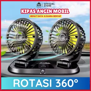 [HJS] Kipas Angin Mobil 12-24V 2 Kepala Dingin AC Truk 360°