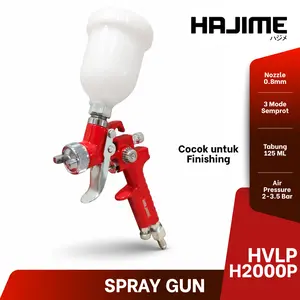 Spraygun 3 Mode 0.8 mm Semprotan Cat Kompresor Untuk Finishing Tabung Atas HVLP H2000P HAJIME