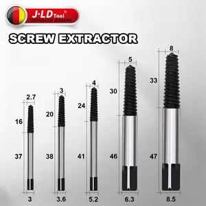 JLD Tap Baut/Screw Extractor 5pcs/6pcs Pembuka Baut Set Tap Balik- Screw Extractor Hand Tap Pembuka Baut Rusak Baja Bor Karbon