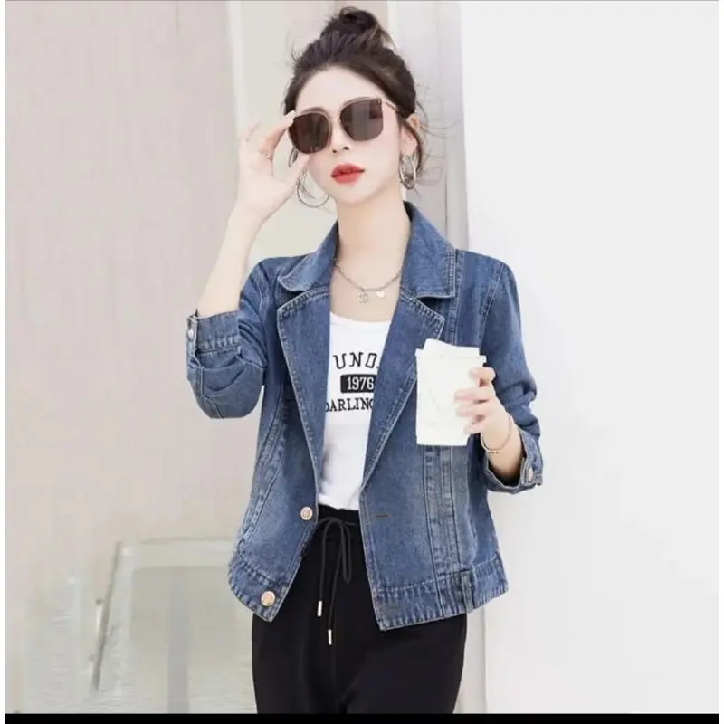 JAKET JEANS WANITA/BLAZER JEANS WANITA LENGAN PANJANG