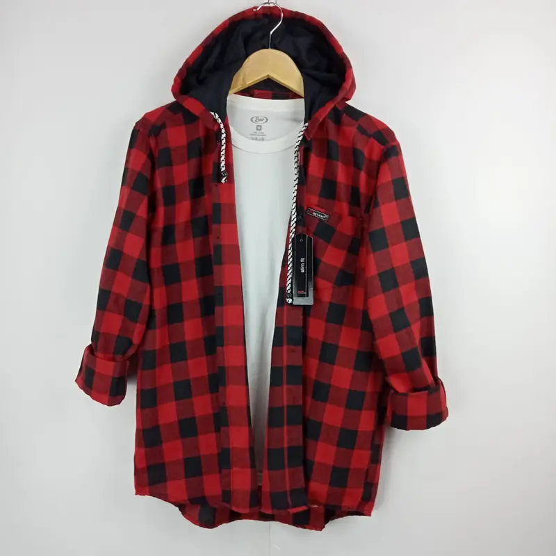 KEMEJA FLANEL HOODIE LENGAN PANJANG BERTUDUNG PRIA DAN WANITA KWALITAS DISTRO Keren Nyaman 3