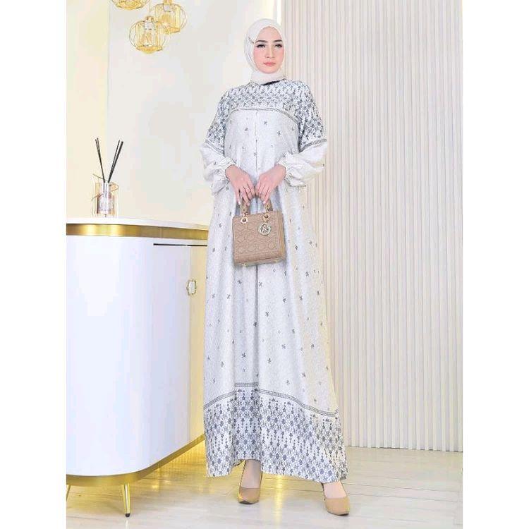 Gamis Silk Premium Pakaian muslimah Motif Terbaru Dress Silky Fashion Muslim Wanita baju syar'i mewah syari style Dewasa Remaja 4