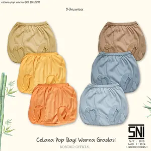 Celana Pop Bayi Boboko Newborn Warna Gradasi 0-3 Bulan (6 Pcs) Laki-Laki Perempuan