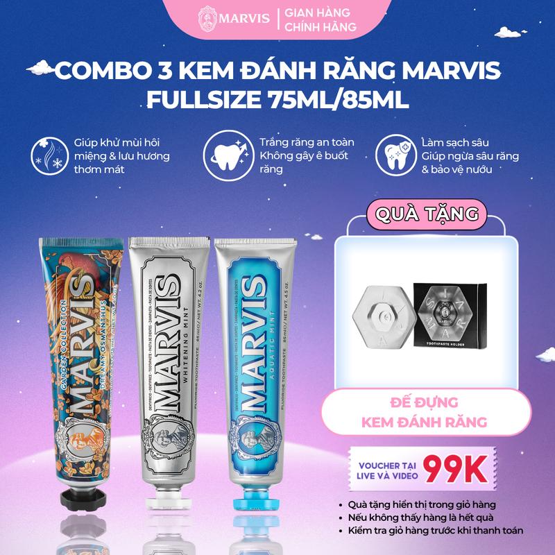 [Mua 3 Tặng 1] Combo 3 Tuýp Kem Đánh Răng Marvis Fullsize [IH]