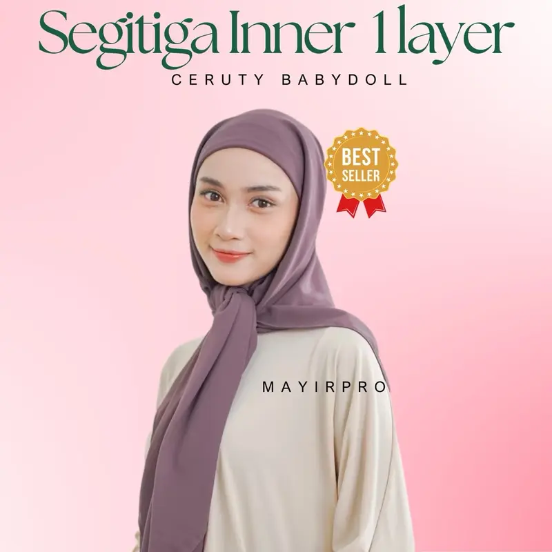 SEGITIGA INNER 1 layer 2in1 Ceruty babydoll ulimate Segitiga Instan Nyaman Cantik Kerudung Muslim Jilbab Empat 0