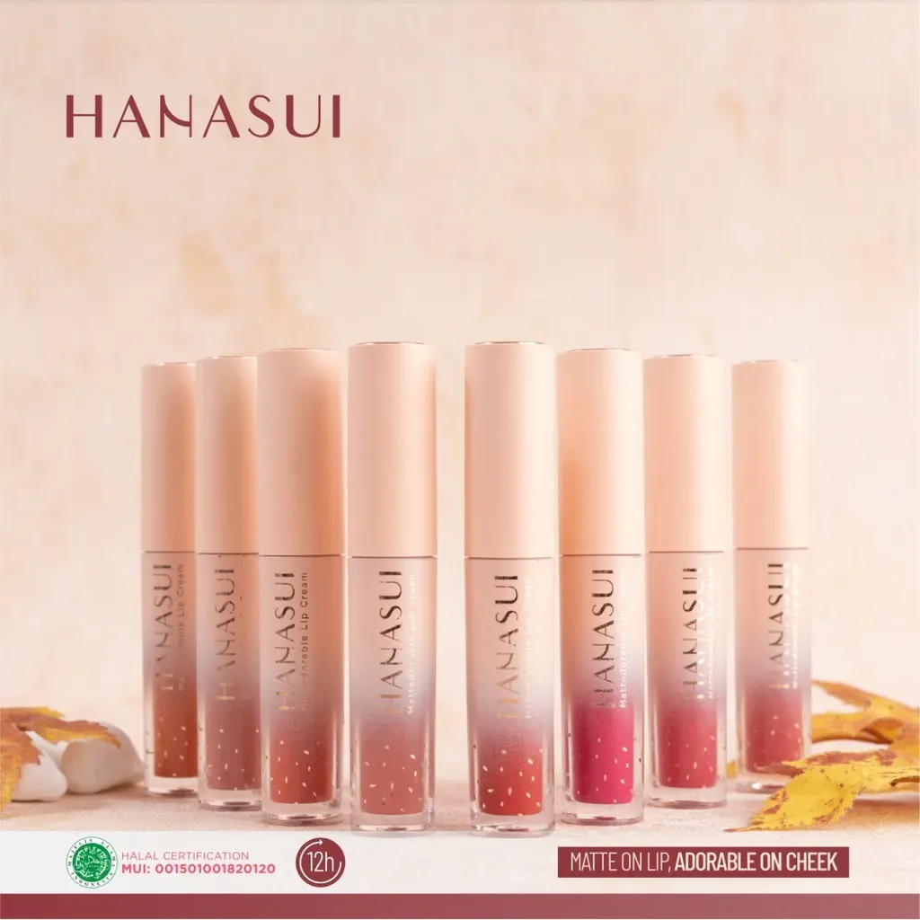 BPOM BOBA hanasui Mattedorable Lip Cream | dual function bibir blush on lip and cheek Berry Brown Lipstick Lasting