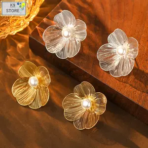 Anting Tusuk Bunga Mutiara Elegan Anting Fashion Glamour Elegan Dan Cantik