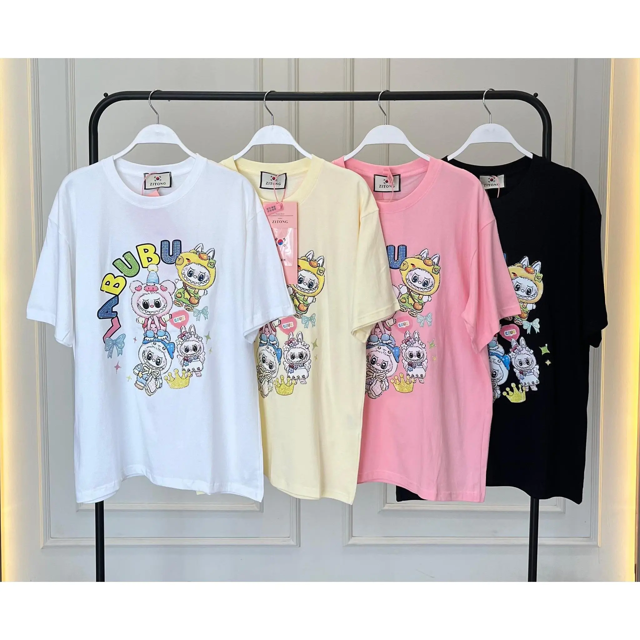 FASHION KAOS ZITONG 9002  KAOS SUPER CUTE VARIASI SABLON GAMBAR