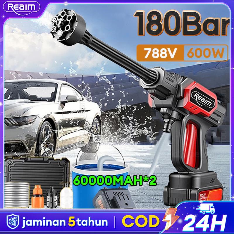 Reaim Generasi Baru Brushless Motor Mesin Cuci Mobil Tegangan Tinggi, Memiliki Injeksi Kuat 180Bar Dan Daya Kuat 588V, Yang Cocok Untuk Pembersihan Mobil Dan Motor Luar Ruangan Dan Irigasi Taman 1
