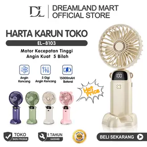 DL Kipas Angin Mini Portable Usb 20000 mAh Kipas Lipat / Kipas Kecil Portable Led/Leher 5-Speed Wind LED Display
