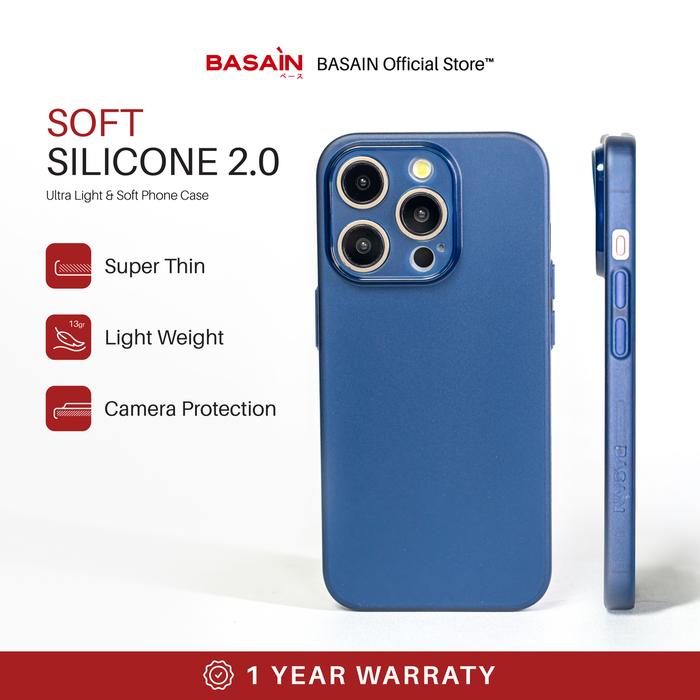 Gambar BASAIN Casing Untuk iPhone 14 Pro Soft Silicone 2.0 Case - Navy dari BASAIN Store Kota Bandung Tokopedia