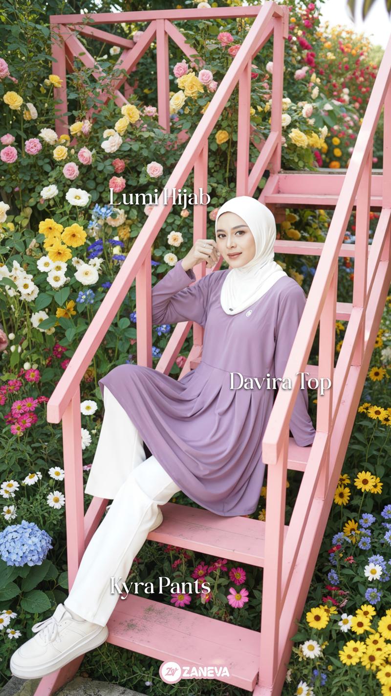 Zaneva - One Set Olahraga Davira Tunik X Kyra Pants | Stelan Celana Atasan Sporty Wanita Muslimah Stylish Adem Zaneva - One Set Olahraga Davira Tunik X Kyra Pants | Stelan Celana Atasan Sporty Wanita Muslimah Stylish Adem