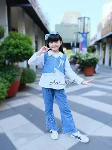 Stelan 3 IN 1 Jeans Anak Perempuan Terbaru, Usia 3 Sampai 12 Tahun