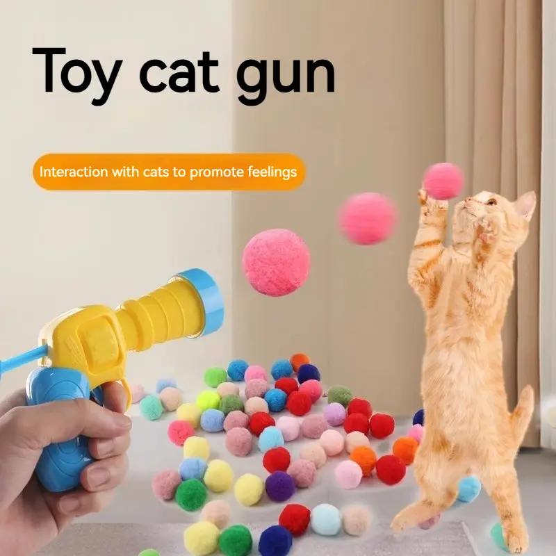 Pet toy gun, plush ball toy, reusable